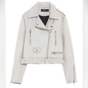 Zara Faux Suede Motorcycle Jacket.